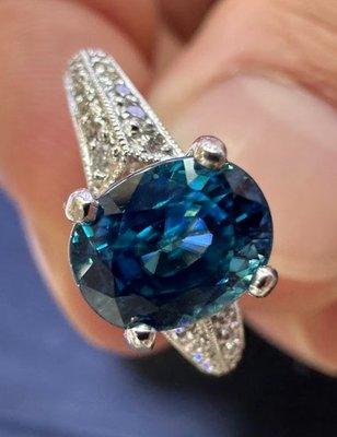 London Blue Topaz with Diamonds now on sale for $1829