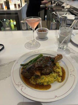 Lamb shank with risotto