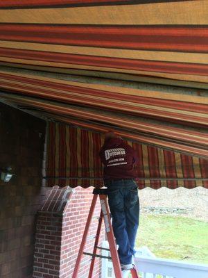 We service stationary awnings