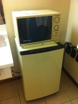 Nice surprise . . . microwave and refrigerator