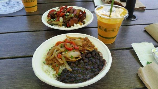 Mango Lassi was refreshing, Cuban mojo pork and negima yakitori chicken kebab