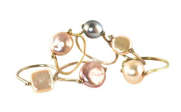 14k Gold Pearl Spa Rings Handmade by Tiffany Peay