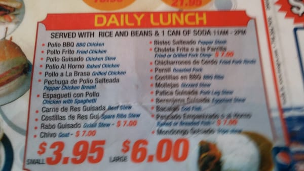 Old menu. Add a dollar to the stated price. Better yet, ask.