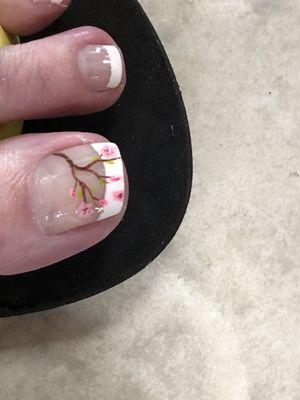 Hand painted French pedicure