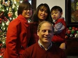 Our Christmas "selfie".  I am in front with my daughter Mikhaella on the left, my wife, Yvette in the middle and Vance Jr.