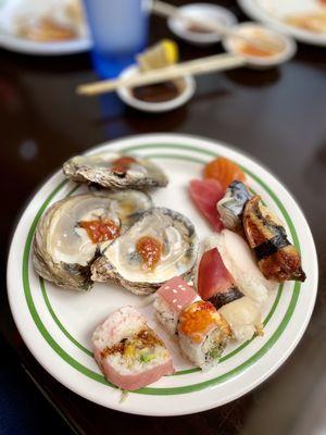 Oysters & sushi variety