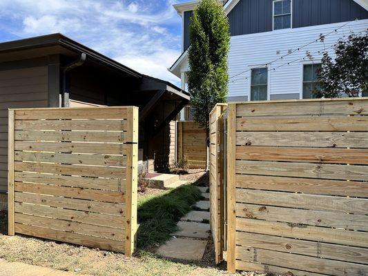 New fence with gate entry