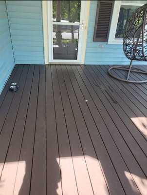 Front porch we stained.