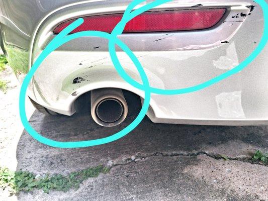 tar like substance on back bumper