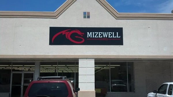 A view of Mizewell games from outside the store.