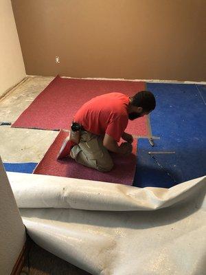 Replace pad and stretch carpet back!