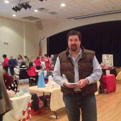 Shopping for the Heart. Bought a cookbook with some tasty treats. -- at the Levine Senior Center.