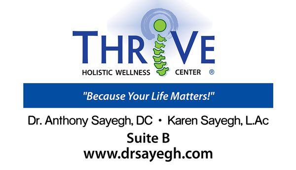 I created this logo and re-branded the Thrive Holistic Wellness and Healing Center - this is their door sign that I designed