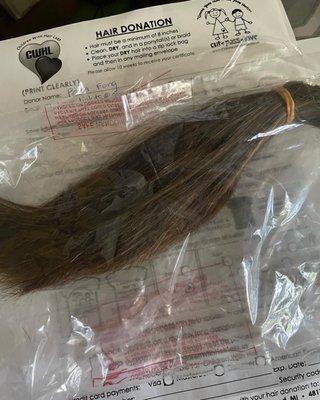 Eeeks, 8" of hair donated ‍