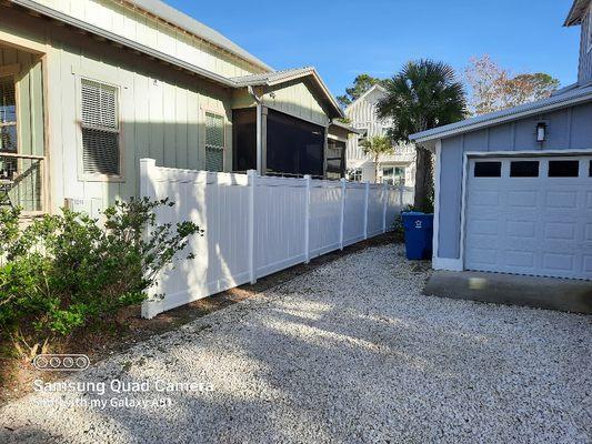 Added fence panels down side of house