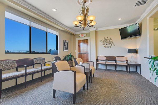 Reception area for patients visiting Green Gregson Family Dentistry.