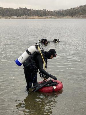 Nick Fitzgerald helping with the Open Water class