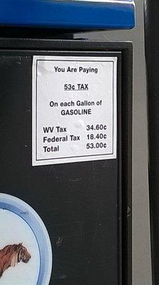 Sticker on gas pump.