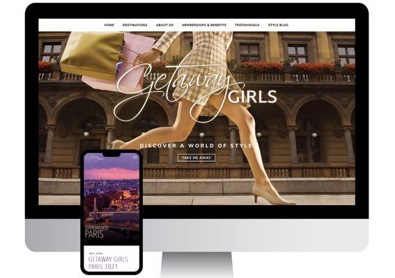 Getaway Girls Website Design & Development, on desktop and all mobile devices