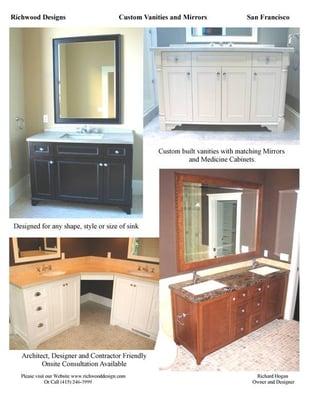 Custom Vanities with Matching Mirrors