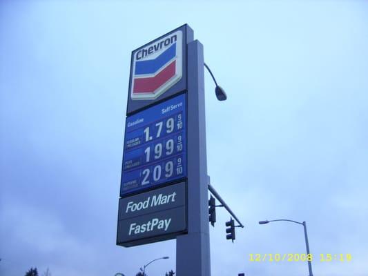 Gas prices Dec. 2008. Basically it's doubling every five years. Are wages doubling to match?