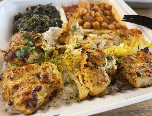 Chicken kabob platter