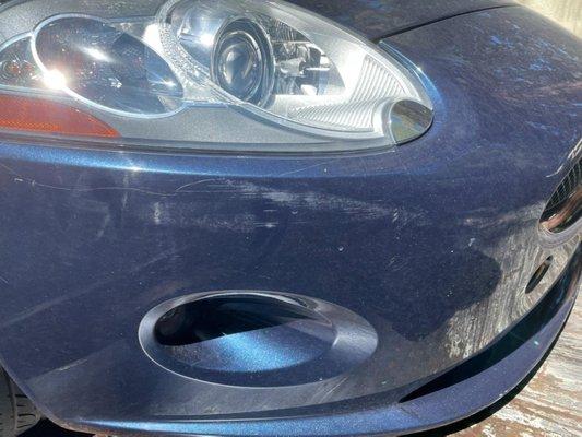 Photo of damage at delivery in Agora Hills 6/8/2021 caused while vehicle was in DBN's possession