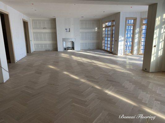 Gorgeous herringbone floor