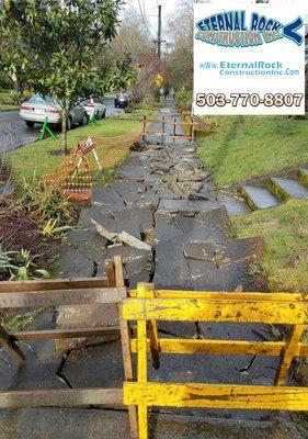 Broken Sidewalk. Getting ready to be replaced.