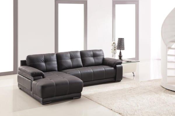 Black Genuine Leather Sectional Sofa Set - $2099