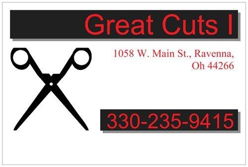 Great Cuts I 
 1058 W. Main St.
 Ravenna, Oh
 330-235-9415