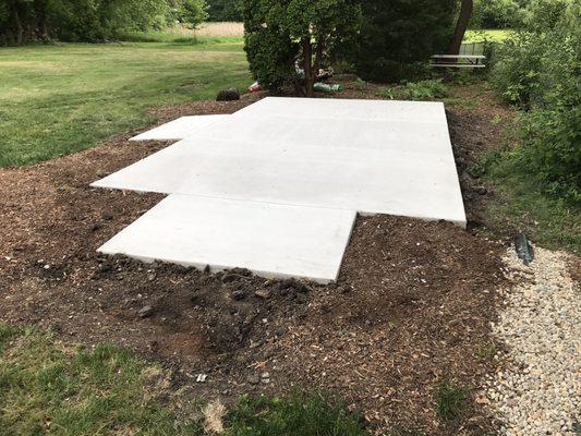 Concrete foundation for large shed