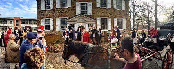 General George Washington addresses a crowd at Patriot's Day 2015.