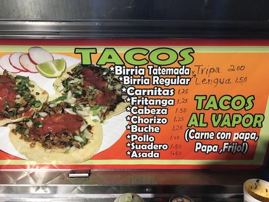 The tacos are great and reasonable portions.