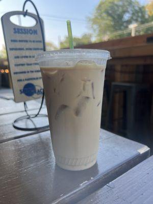 Large iced vanilla latte