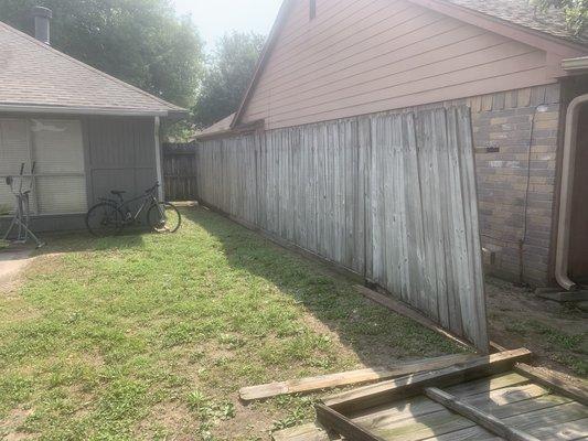 Old fence with wrought board