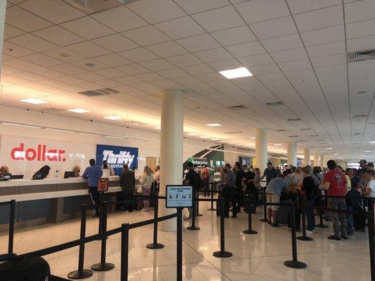 Lots Of people in line.  All other rental car lines empty!