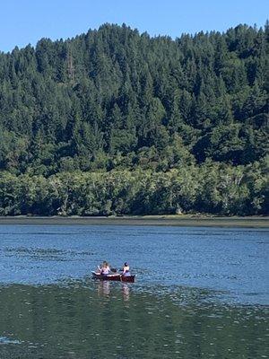 Enjoying the beautiful river right at the inn