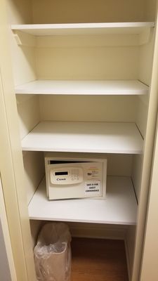 Pantry / storage space by the kitchen + safe