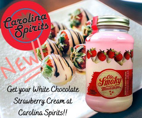 White Chocolate Strawberry Cream Moonshine by Ole Smoky Distillery is available NOW!