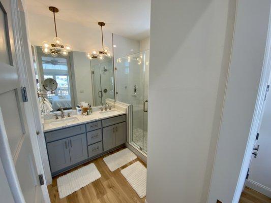 The Ocean Room en suite with double sinks!