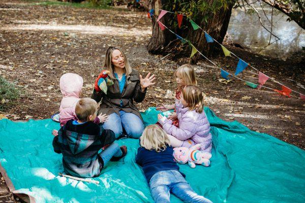 Forest Kindergarten puppet time!