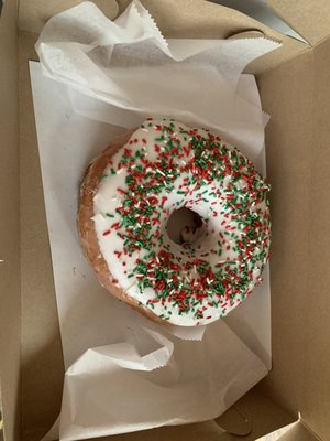 Extra large donut for the holidays. It was about 7" across!!