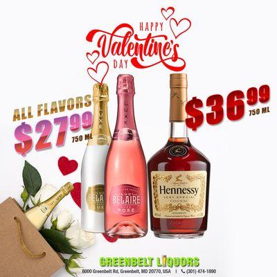 Things are getting lovey-dovey. Hennessy & Luc Belaire are the perfect Valentine's Day drink. Check out Greenbelt Liquors for your favorite