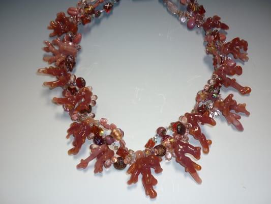 Glass Coral Necklace