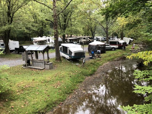 Campground view from the bridge.