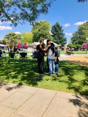 Pioneer park - Group praying