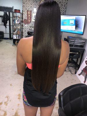 This is my clients natural hair! Just deep conditioned and flat ironed!