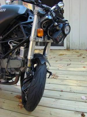 Here is a small before photo of the Ducati Monster.