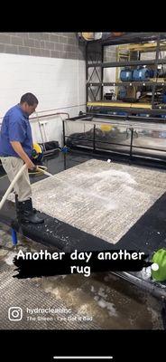 After cleaning its important to thoroughly rinse each rug to remove any residue.